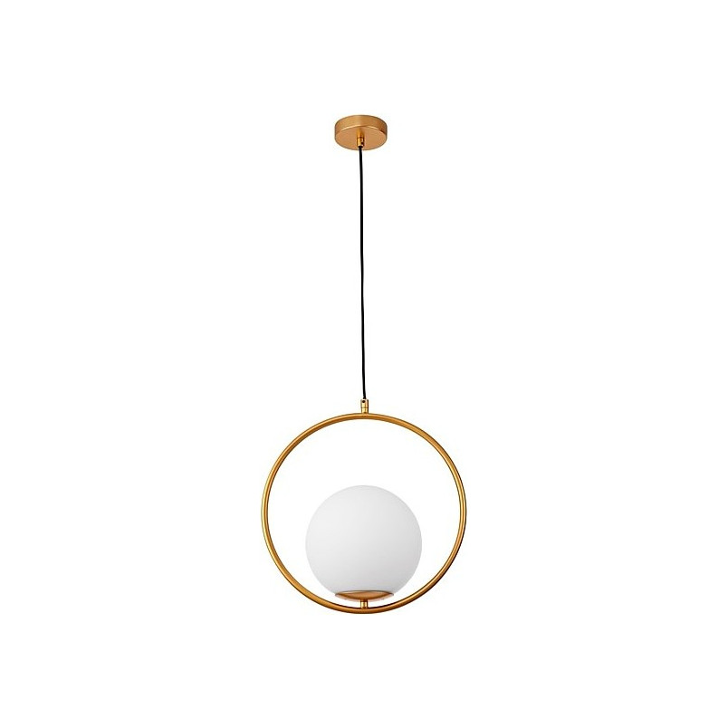 Lampa wisząca szklana kula biało-złota | Decolab24