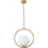 Lampa wisząca szklana kula biało-złota | Decolab24