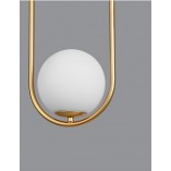 Lampa Wisząca Glamour | Szkło Biało-Złote 20cm - Decolab24