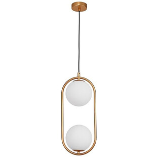 Lampa wisząca szklana kula biało-złota | Decolab24
