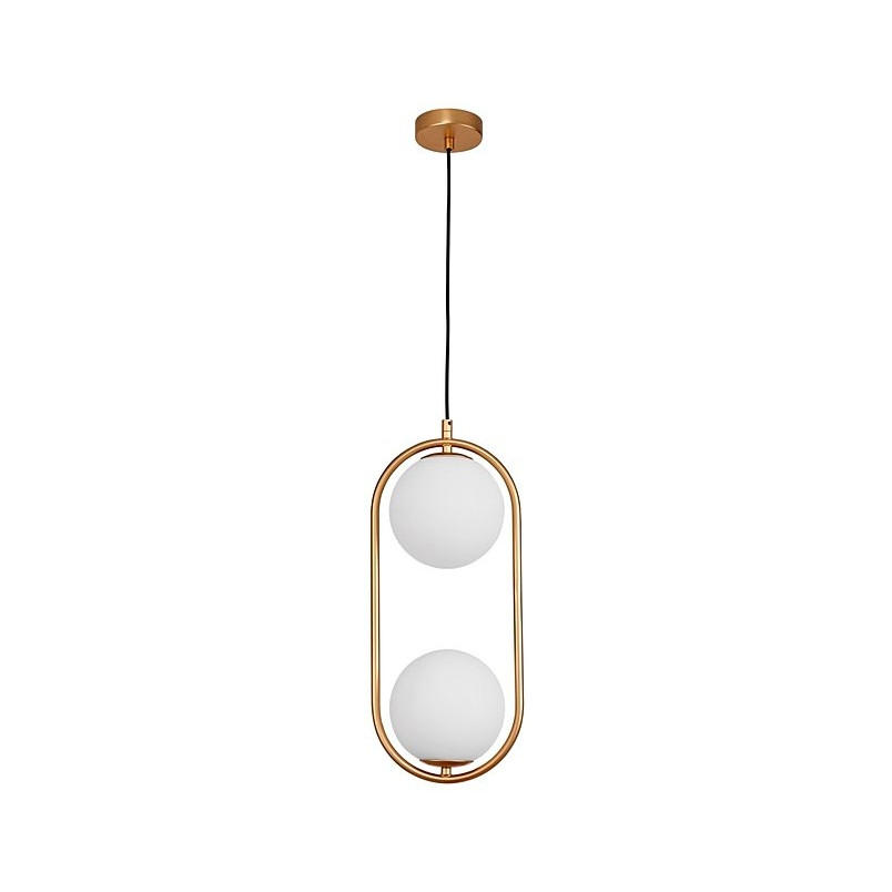 Lampa wisząca szklana kula biało-złota | Decolab24