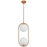 Lampa wisząca szklana kula biało-złota | Decolab24