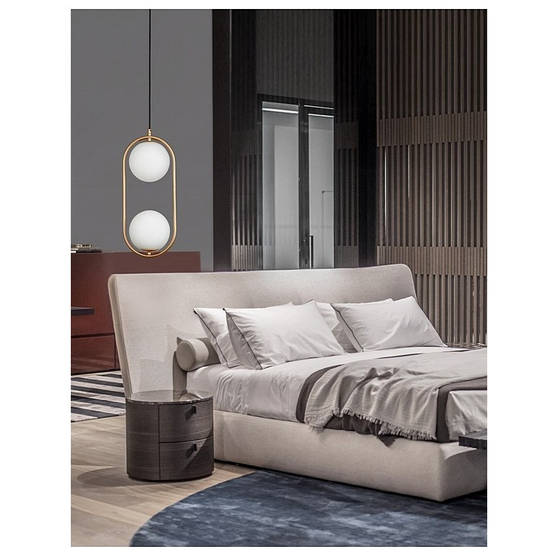 Lampa wisząca szklana kula biało-złota | Decolab24