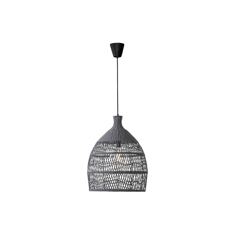 Lampa wisząca rattanowa boho Tanic szara | Decolab24