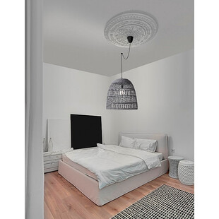 Lampa wisząca rattanowa boho Tanic - szara | Decolab24