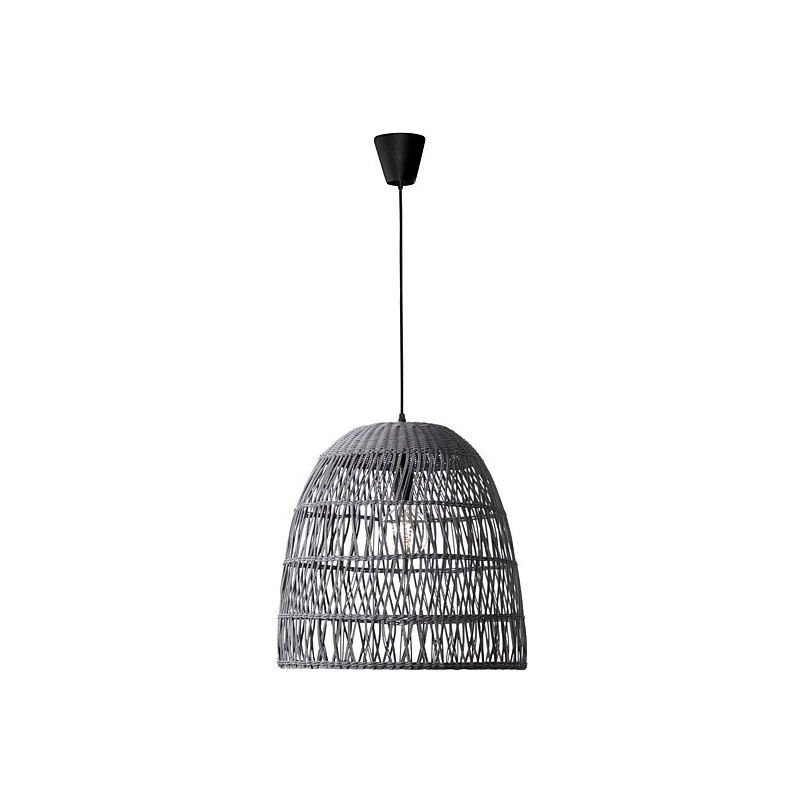 Lampa wisząca rattanowa boho Tanic - szara | Decolab24