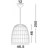 Lampa wisząca rattanowa boho Tanic - szara | Decolab24
