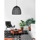 Lampa wisząca rattanowa boho Tanic | Czarna, 53cm | Decolab24