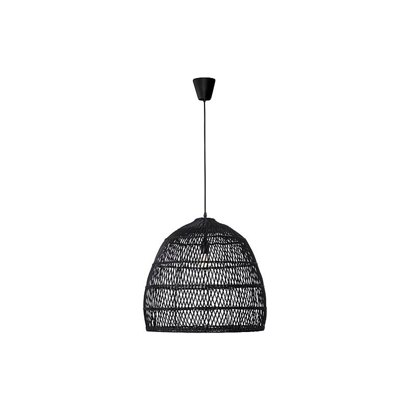 Lampa wisząca rattanowa boho Tanic | Czarna, 53cm | Decolab24
