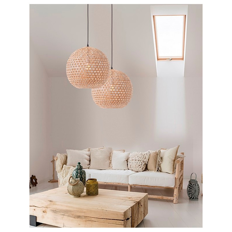 Lampa rattanowa wisząca Ubud 40cm | Styl Boho | Decolab24