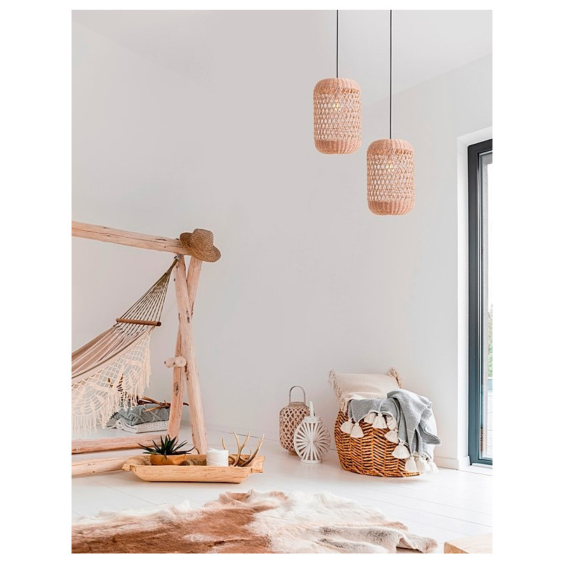 Lampa rattanowa wisząca boho Penida Long | Decolab24