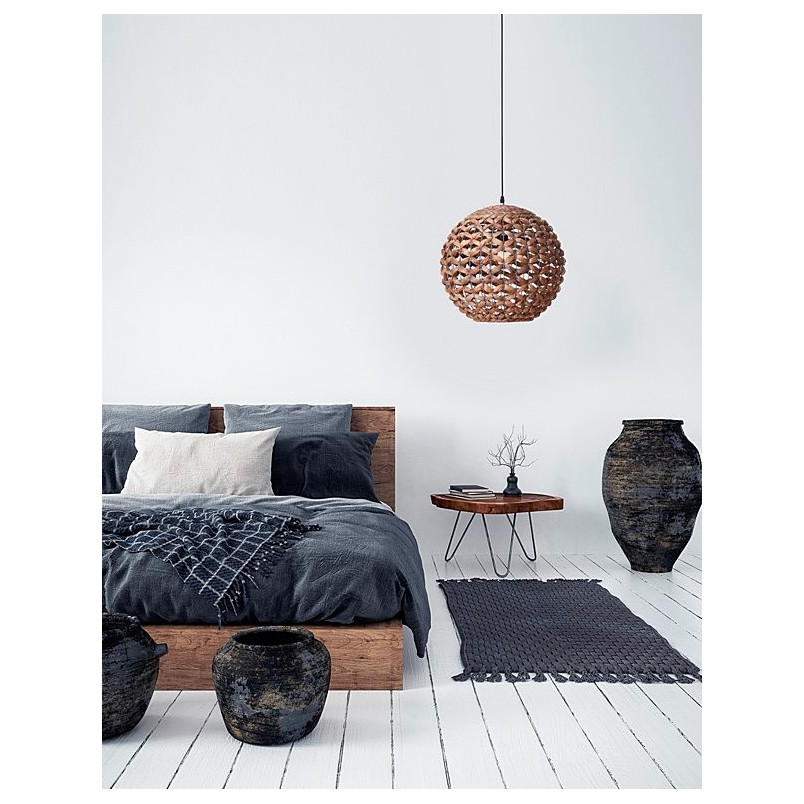 Lampa rattanowa wisząca kula Denpasar 40cm | Decolab24