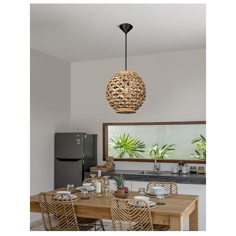 Lampa rattanowa wisząca kula Denpasar 30cm | Decolab24