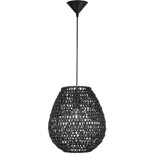 Lampa rattanowa wisząca Lombok czarna | Decolab24
