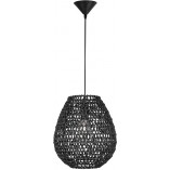 Lampa rattanowa wisząca Lombok czarna | Decolab24