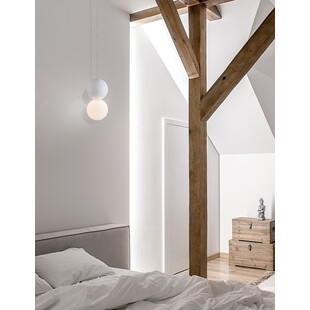 Lampa betonowa wisząca Noon - kula 10cm biała | Decolab24