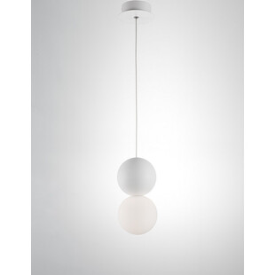 Lampa betonowa wisząca Noon - kula 10cm biała | Decolab24