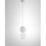Lampa betonowa wisząca Noon - kula 10cm biała | Decolab24