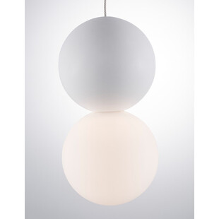 Lampa betonowa wisząca Noon - kula 10cm biała | Decolab24
