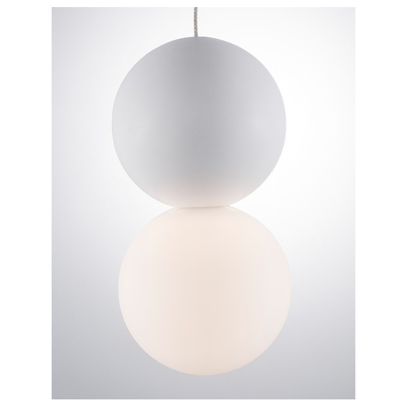 Lampa betonowa wisząca Noon - kula 10cm biała | Decolab24