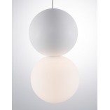 Lampa betonowa wisząca Noon - kula 10cm biała | Decolab24