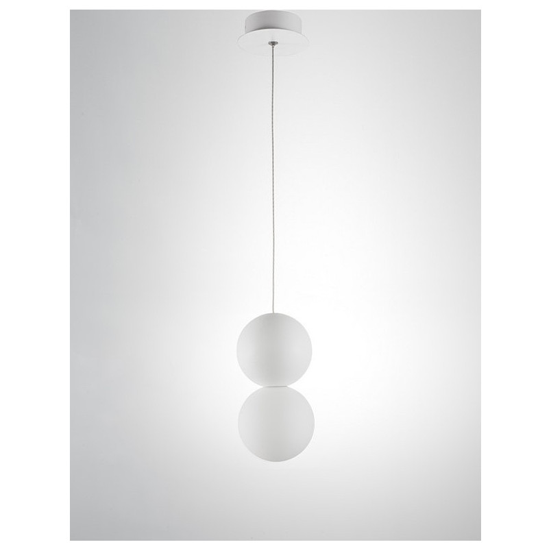 Lampa betonowa wisząca Noon - kula 10cm biała | Decolab24