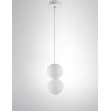 Lampa betonowa wisząca Noon - kula 10cm biała | Decolab24
