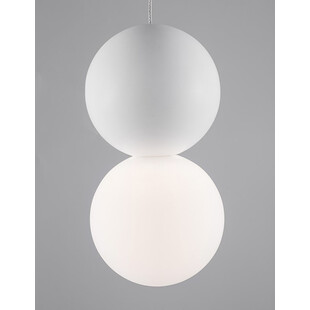 Lampa betonowa wisząca Noon - kula 10cm biała | Decolab24