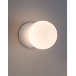 Kinkiet Noon - beton i szkło, biały. Skandynawski design!