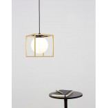 Lampa wisząca Stella: Szklany glamour, mosiądz - Decolab24