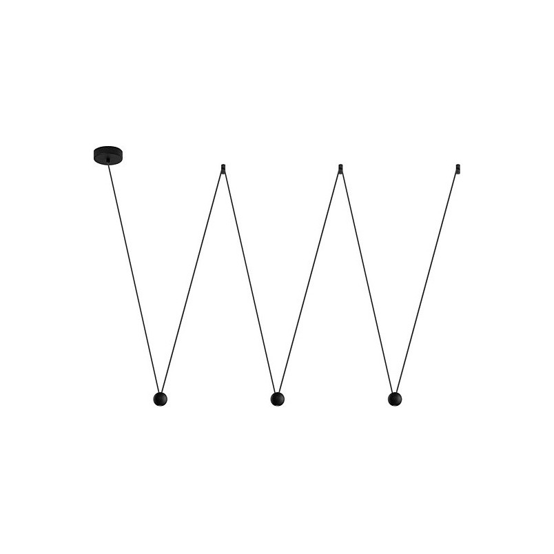 Lampa wisząca Besar 3xLED czarna | Minimalistyczny Design