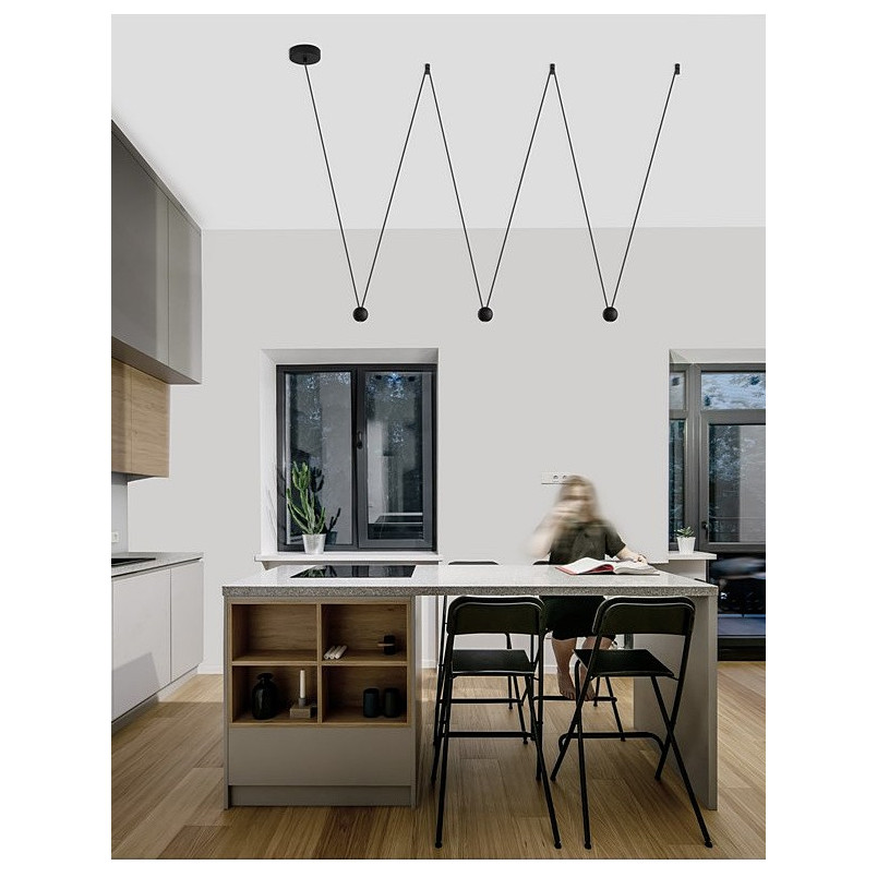 Lampa wisząca Besar 3xLED czarna | Minimalistyczny Design