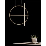 Lampa wisząca Gallo Round LED złota | Glamour i elegancja