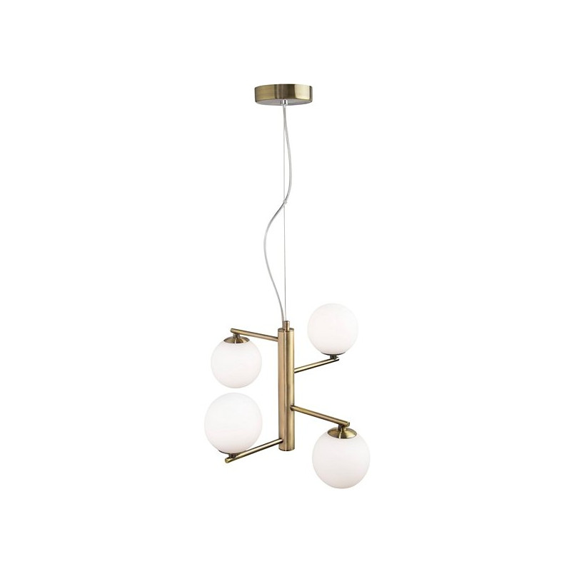 Lampa Antigo IV - Glamour z białych kul, mosiężna | Decolab24