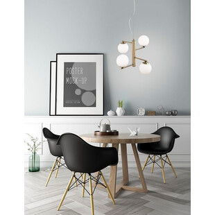 Lampa wisząca szklane kule glamour Antigo IV biało-mosiężna