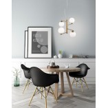 Lampa Antigo IV - Glamour z białych kul, mosiężna | Decolab24