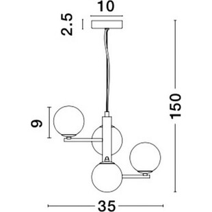Lampa Antigo IV - Glamour z białych kul, mosiężna | Decolab24