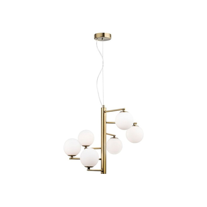Lampa wisząca glamour Antigo VI - szkło, mosiądz | Decolab24