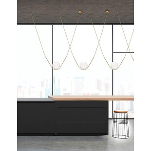 Lampa wisząca szklana kula glamour Louis 150 biało-mosiężna