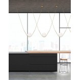 Lampa wisząca Glamour Louis | Szkło biało-mosiężne 150cm