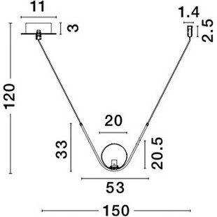 Lampa wisząca Glamour Louis | Szkło biało-mosiężne 150cm