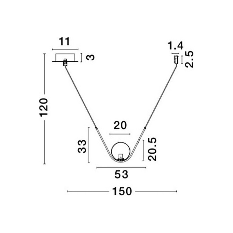 Lampa wisząca Glamour Louis | Szkło biało-mosiężne 150cm