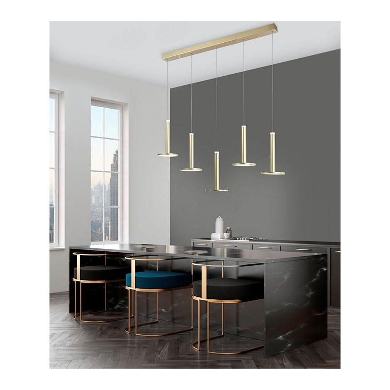 Złota Lampa Wisząca Glamour Plato LED | Decolab24
