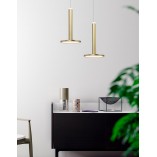 Złota lampa wisząca LED Plato - Glamour | Decolab24