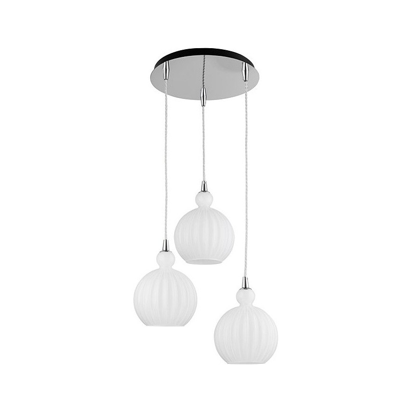 Lampa wisząca Hola | 3 punkty, szkło, biała | Decolab24