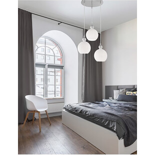Lampa wisząca Hola | 3 punkty, szkło, biała | Decolab24
