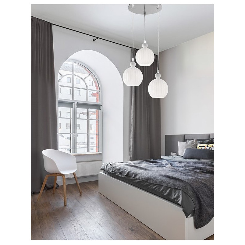 Lampa wisząca Hola | 3 punkty, szkło, biała | Decolab24