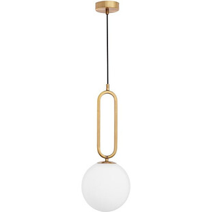 Lampa wisząca kula szklana biało-złota | Decolab24