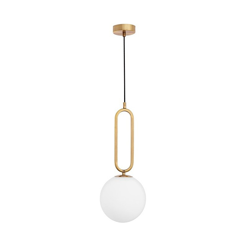 Lampa wisząca kula szklana biało-złota | Decolab24