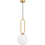 Lampa wisząca kula szklana biało-złota | Decolab24